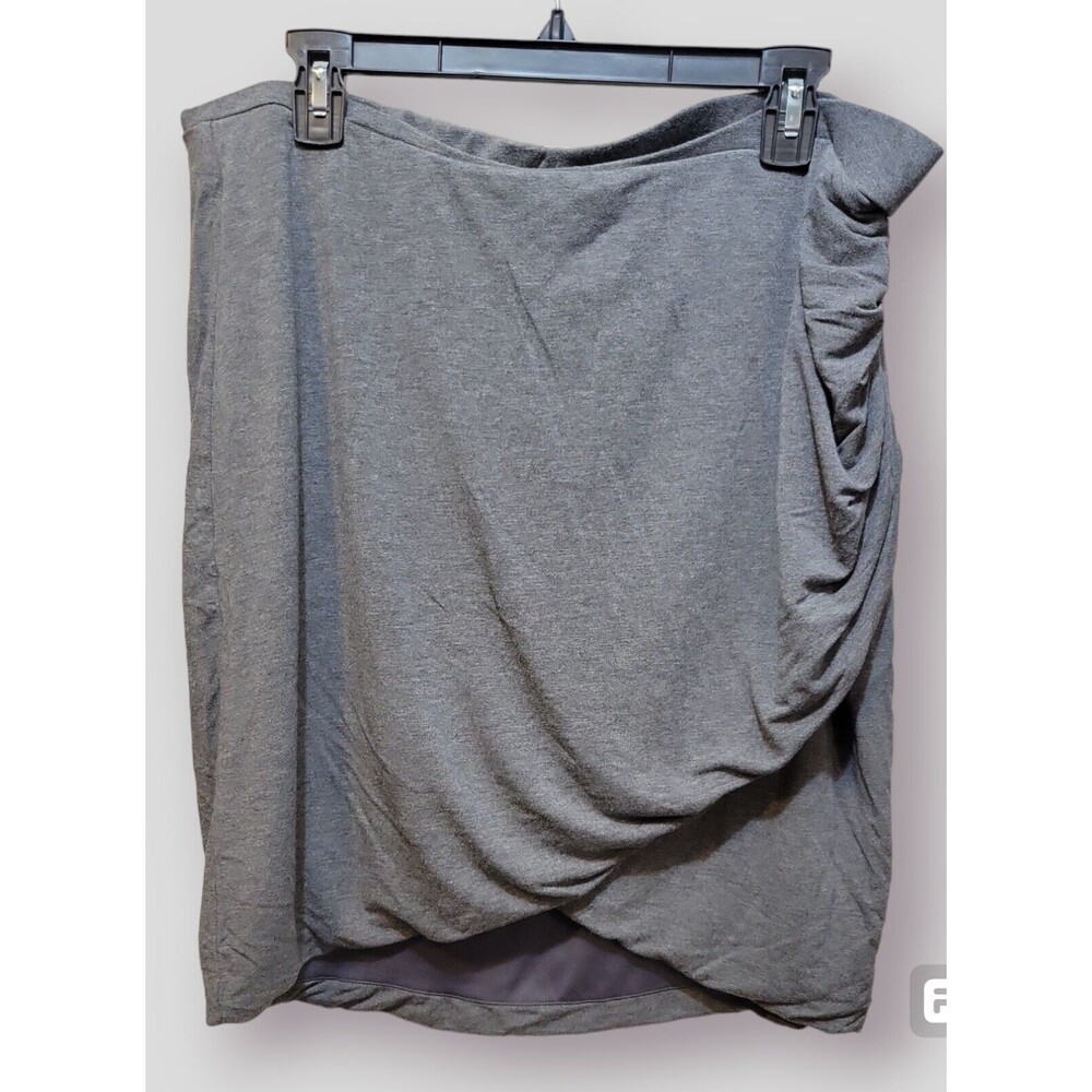 Metaphor Wrap Midi Skirt Gray Pull On Knit Size XL